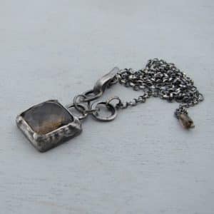 Smoky Topaz silver necklace