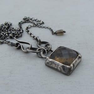 Smoky Topaz silver necklace