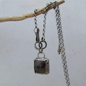 Smoky Topaz silver necklace