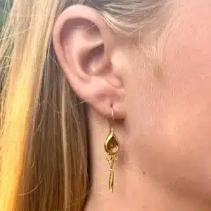 Champagne Quartz 24 Karat Gold Earrings
