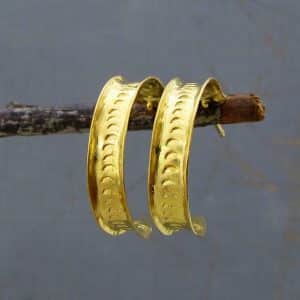 Decorated 22k gold hoop earrings