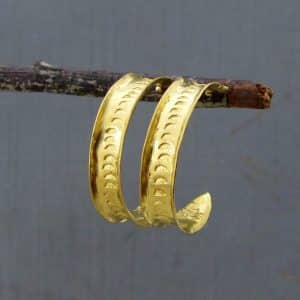 Decorated 22k gold hoop earrings