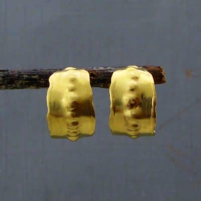 Handmade 22k gold open hoop earrings