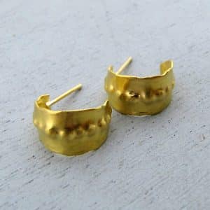 Handmade 22k gold open hoop earrings