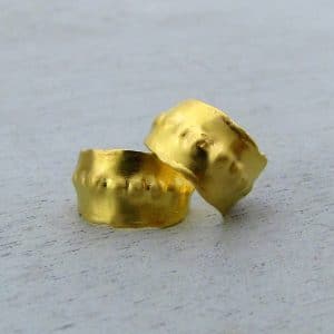 Handmade 22k gold open hoop earrings