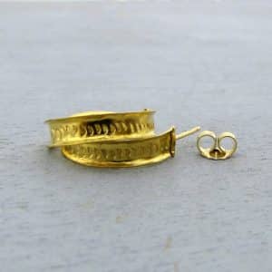 Decorated 22k gold hoop earrings