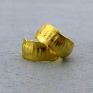 Handmade solid 22 karat gold hoops earrings