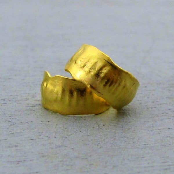 Handmade solid 22 karat gold hoops earrings