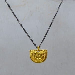 24kt solid gold handmade pendant