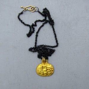 24k gold elliptic pendant necklace