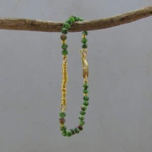 Ruby Zoisite 22 karat gold beads bracelet
