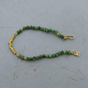 Ruby Zoisite 22 karat gold beads bracelet