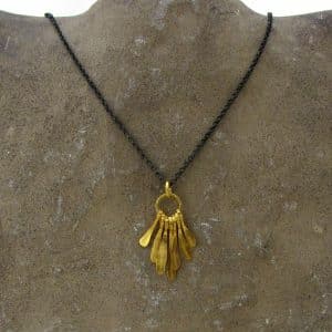 Solid 24kt gold and silver necklace