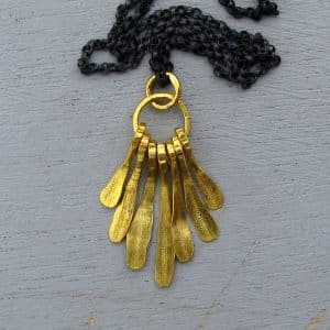 Solid 24kt gold and silver necklace