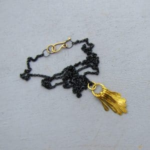 Solid 24kt gold and silver necklace