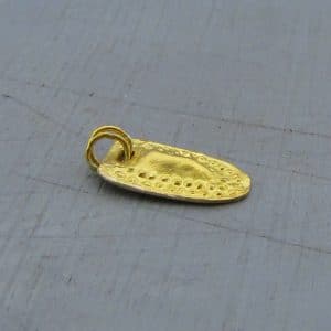 24kt solid gold handmade elliptic pendant