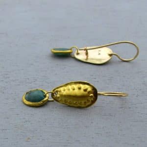 24 karat gold & Emerald dangle earrings