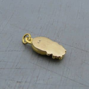 Turquoise Coral 24k Solid Gold Pendant