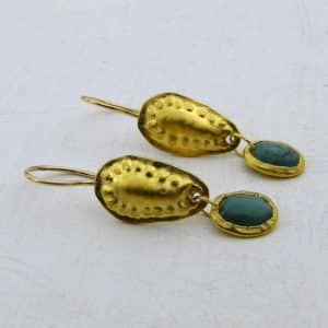 24 karat gold & Emerald dangle earrings