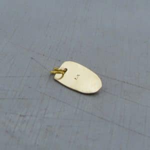 24kt solid gold handmade elliptic pendant