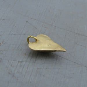 22k gold long heart pendant