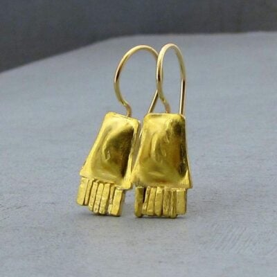 24 karat gold dangle ethnic earrings