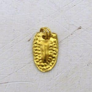 24kt solid gold handmade elliptic pendant