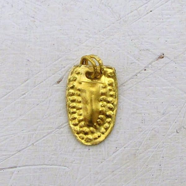 24kt solid gold handmade elliptic pendant