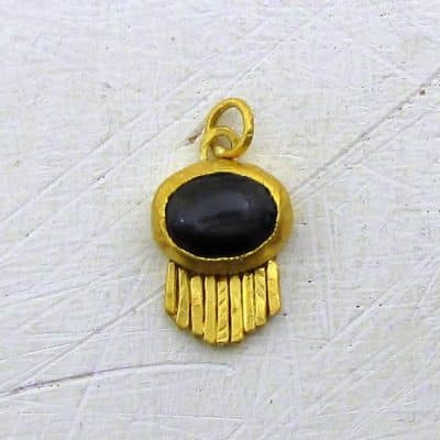 Black Cat's Eye 24 Karat Pendant