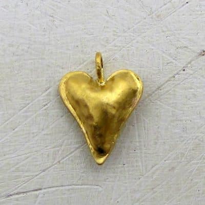 22k gold long heart pendant