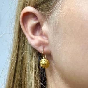 Dangle dome 22 karat gold dangle earrings