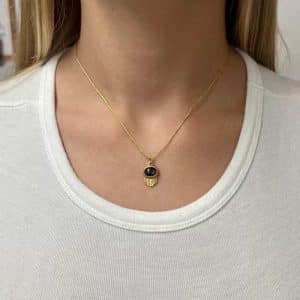 Black Cat's Eye 24 Karat Pendant