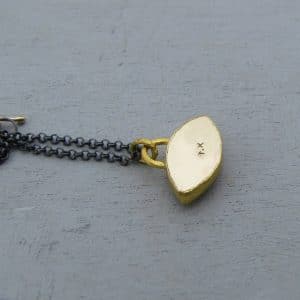 London Blue Topaz Evil Eye 24k gold pendant necklace