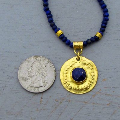 Handmade Lapis Lazuli & 22k Gold Necklace