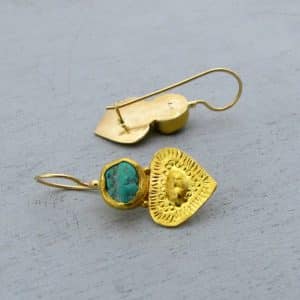 Turquoise & 24k gold drop earrings