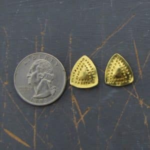 Handmade 18 karat gold triangle studs