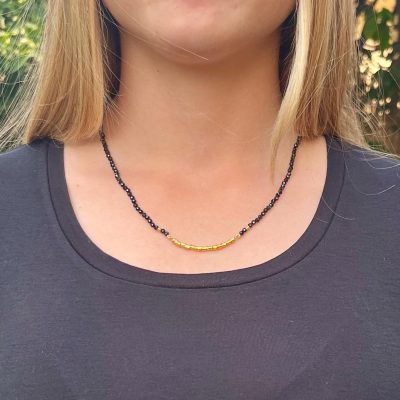 24k gold & Carnelian beads handmade necklace