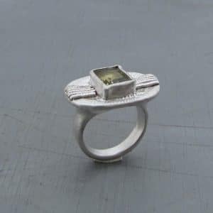 Handmade silver ring with Lemon Quartz