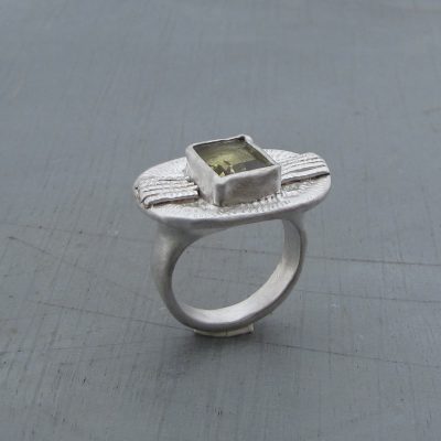 Handmade silver ring with Lemon Quartz