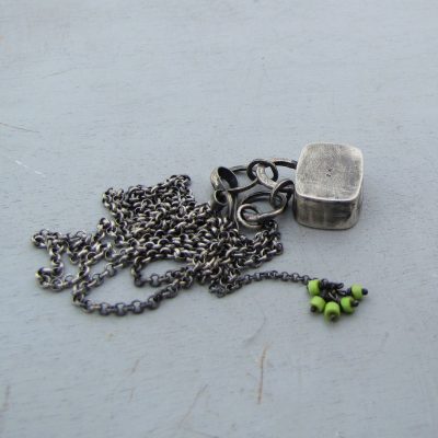 Carved red Agate silver necklace