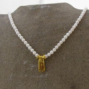 Pearls and 24k gold necklace