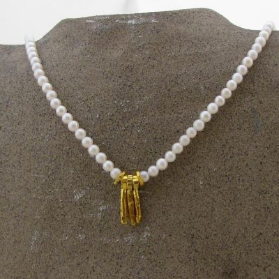 Pearls and 24k gold necklace