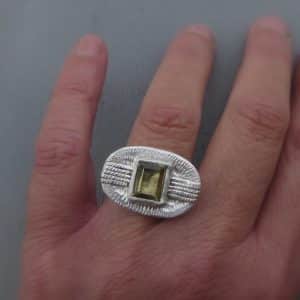 Handmade silver ring with Lemon Quartz