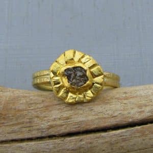 Rough diamond 22k gold stacking ring