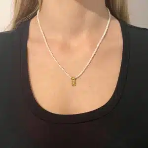 Pearls and 24k gold necklace