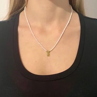 Pearls and 24k gold necklace