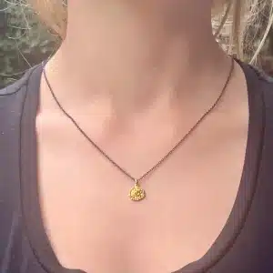 Pink Sapphire 24 karat pendant