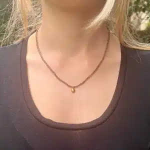 Handmade 22k gold and Smoky Topaz necklace