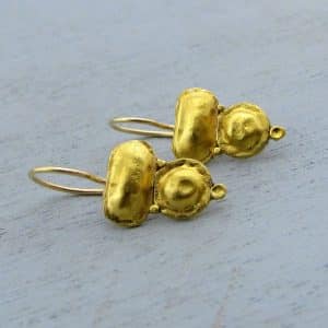 24 karat gold decorated earrings