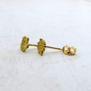 24k solid gold dots studs earrings